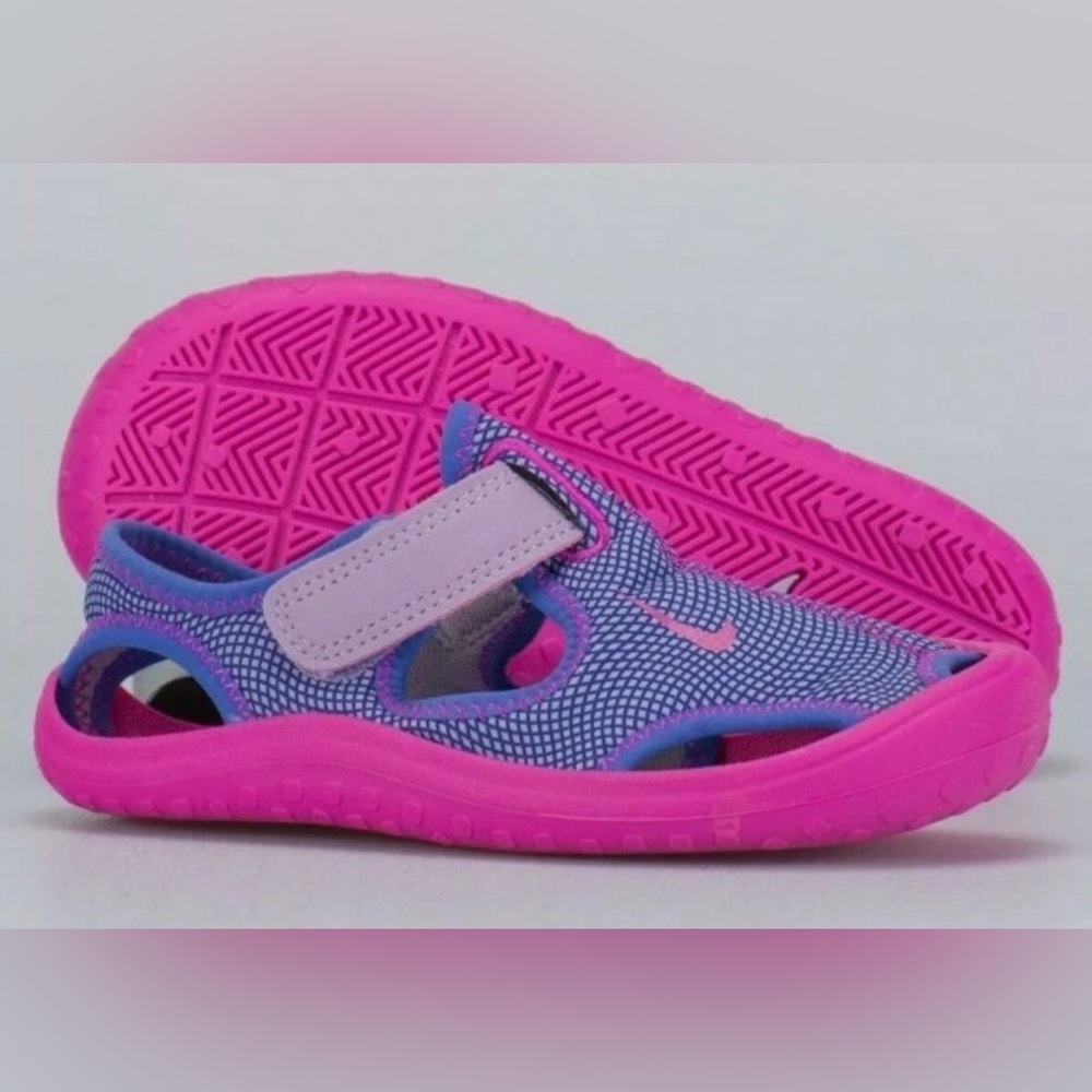 🌞 Nike Sunray Protect Kids Sandals 🌞 – Fire Pink/Hydrangeas ~US 5Y